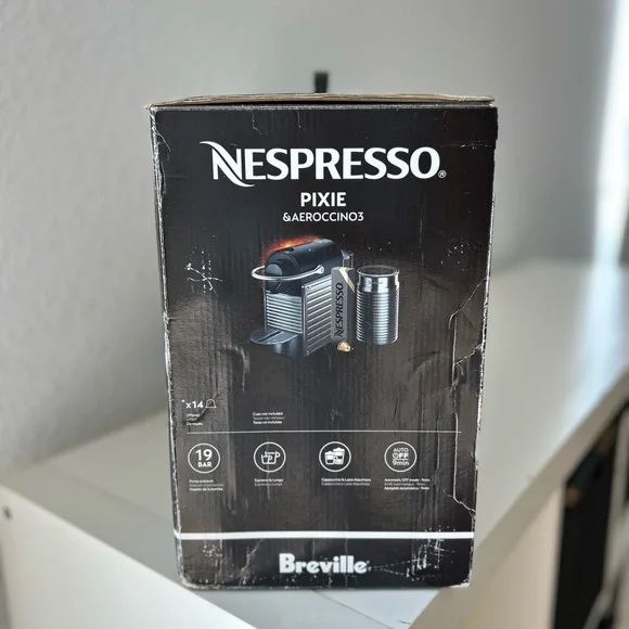 New Nespresso Breville Pixie in Black w/milk frother and 14 coffee pods - Picture 5 of 14